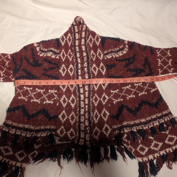 Anthropologie Moth Veras Cardigan Small Wine Red And Midnight Blue - Picture 5 of 15